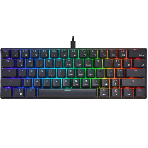 RK ROYAL KLUDGE RK61 RGB Triple Mode BT5.0/2.4G/USB-C 60% Mechanical Gaming Keyboard - Black
